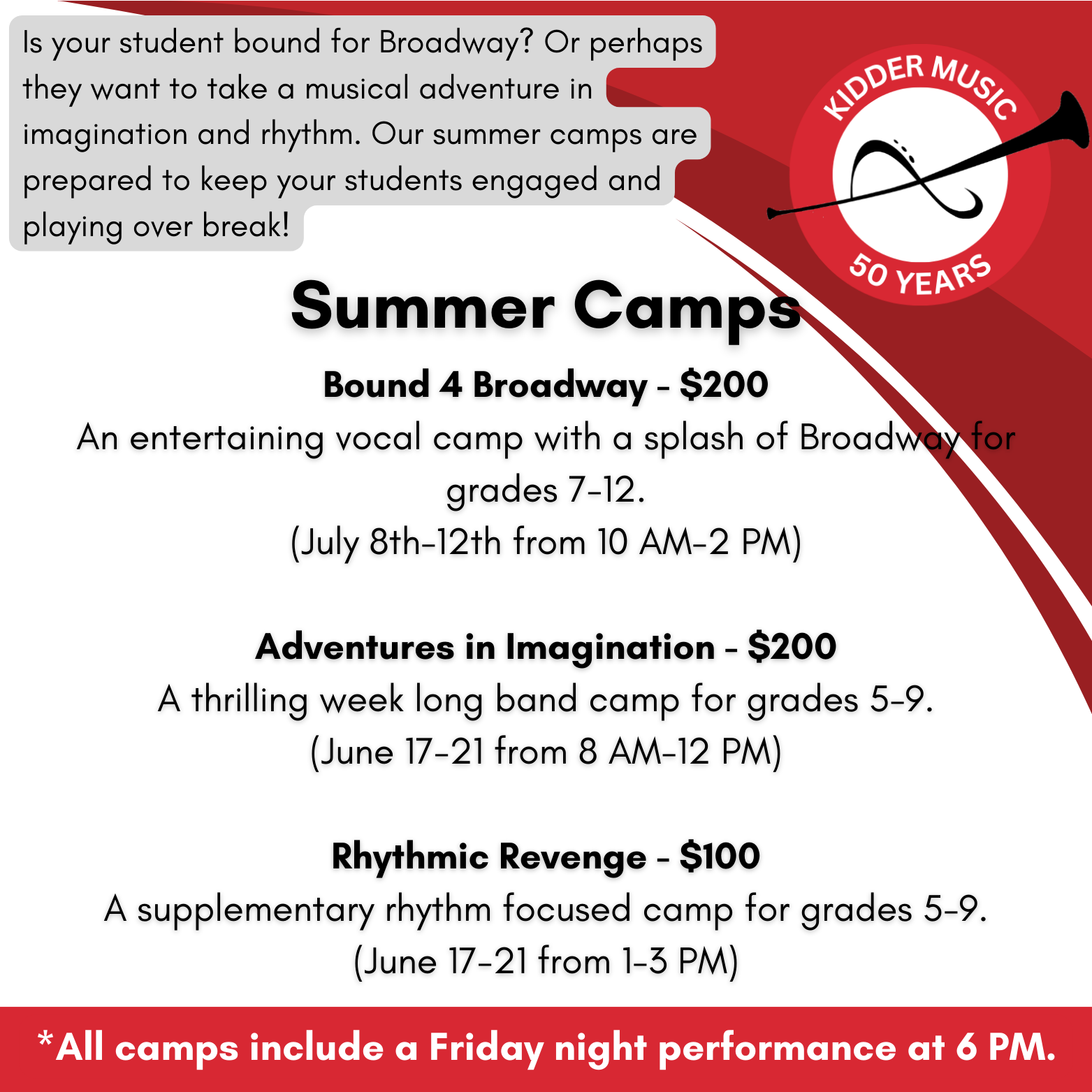 Bound for Broadway Summer Camp