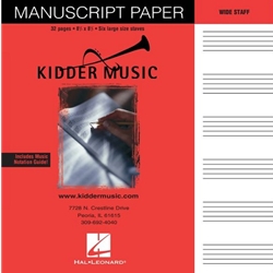 Kidder Music<br>Manuscript Paper<br>Wide Staff