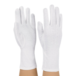 Long Wristed Cotton Glove White - Extra Small